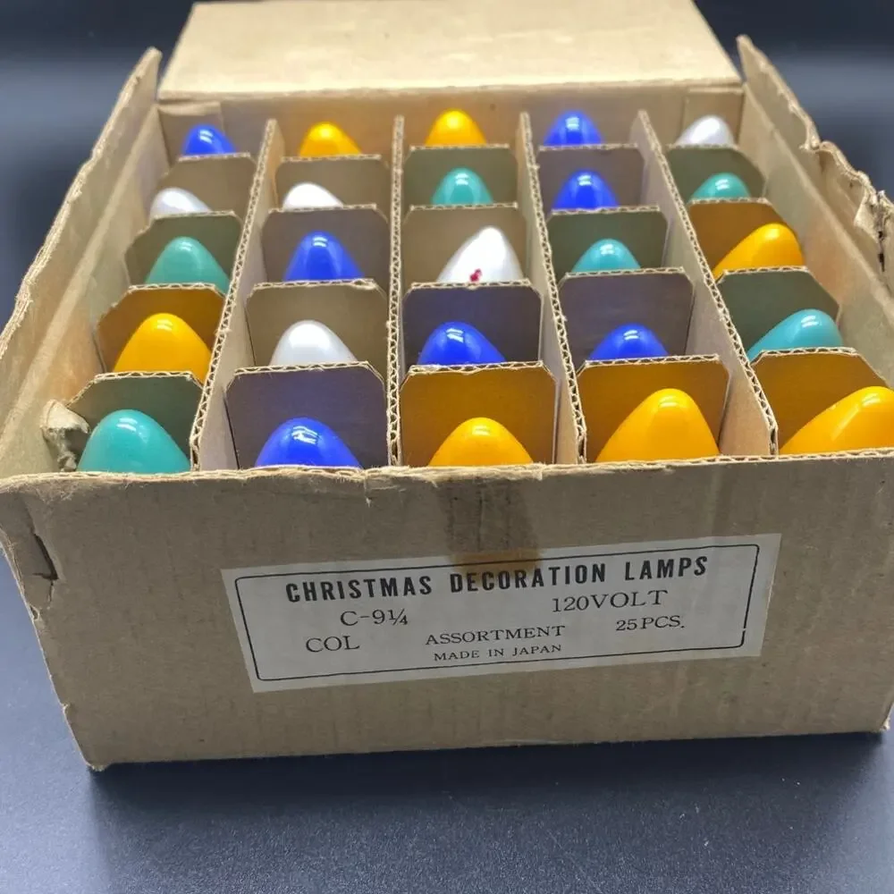 1950-60's SET/40 MCM VINTAGE CHRISTMAS BULBS C9‎ 1/4 MADE IN JAPAN /Korea